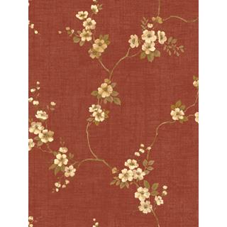 Seabrook Designs HE50411 Heritage Acrylic Coated Floral-trail Wallpaper